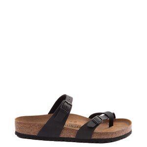 BIRKENSTOCK Mayari Leather Black Thong Sandals